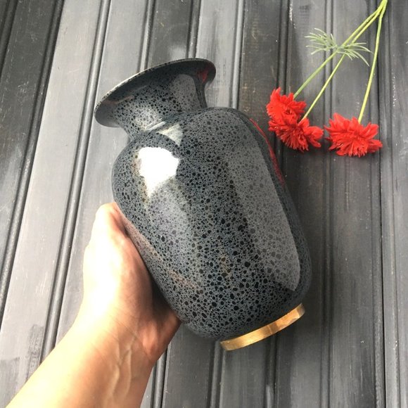 Brass Enamel Vase - Picture 1 of 7